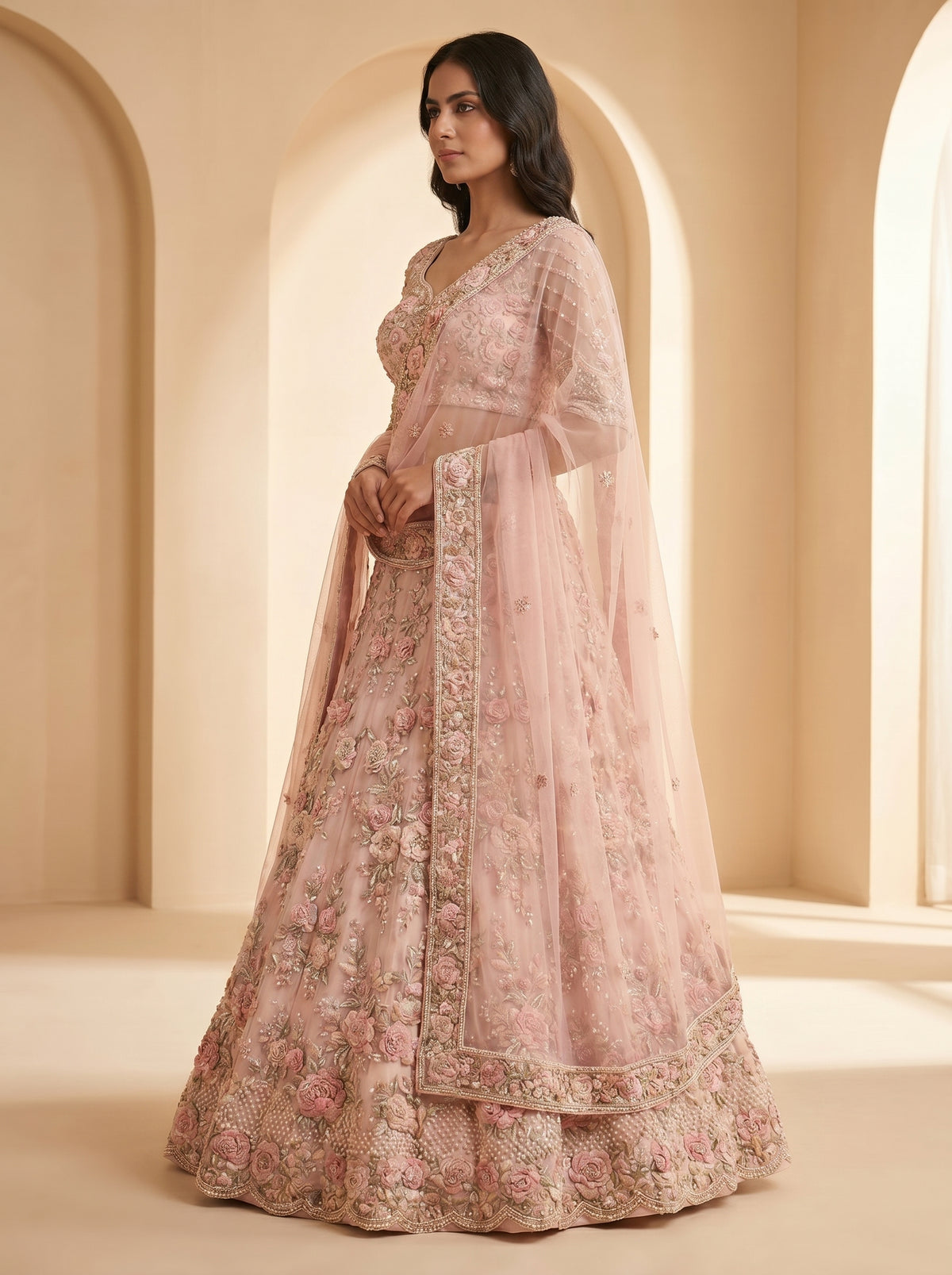 Ivory Zardozi Bridal Lehenga Choli